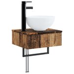 vidaXL Basin de lavage mural Bois ancien 40 x 35 x 39 cm