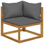 vidaXL Salon de jardin 6 Pièces avec coussins Bois d'acacia solide