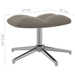 vidaXL Chaise de relaxation avec tabouret Gris clair Velours
