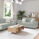 vidaXL Ensemble de Canapés 3 Pièces Gris 221 x 78 x 80 cm Velours