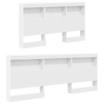vidaXL Tête de lit de rangement Blanc 150 cm Bois d'ingénierie