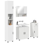 vidaXL Ensemble de mobilier de salle de bain avec tiroir 4 Pièces Blanc