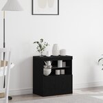 Buffet vidaXL avec lumières LED Chêne noir 60x37x67 cm