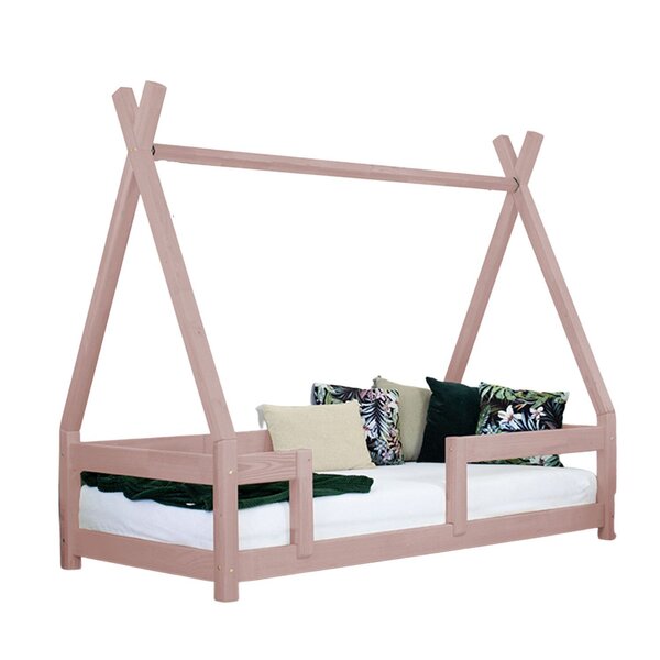 Lit cabane enfant NAKANA 90 x 180 rose pastel