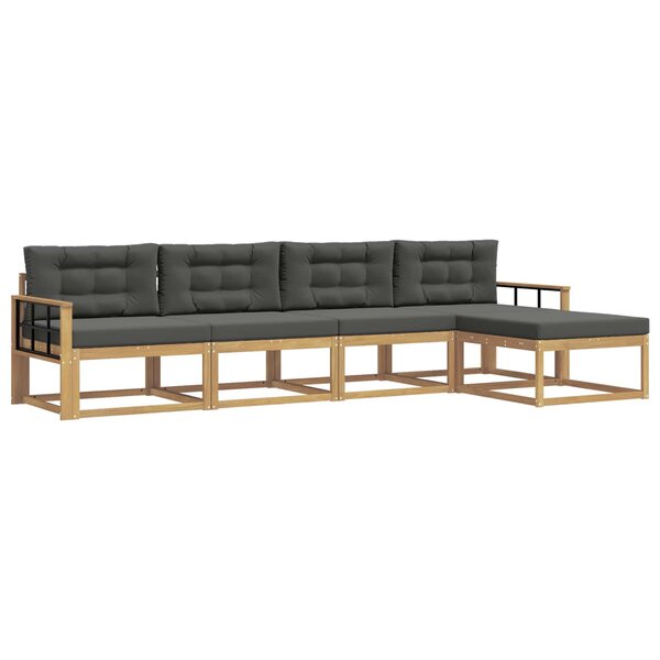 vidaXL Ensemble de canapés d'extérieur 4 pc Blanc et anthracite
