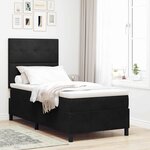 Lit Box Spring vidaXL avec Matelas Noir 80x200 cm Velours