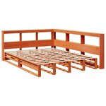 vidaXL Lit bibliothèque sans matelas cire marron 140x200 cm pin massif