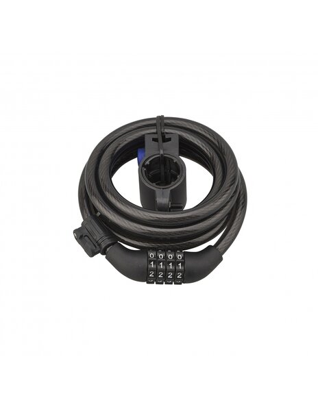 THIRARD - Antivol à combinaison Twisty 4 chiffres câble acier vélo 10mmx1.8m noir - THIRARD