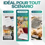 ACROPAQ 100 Pochettes de Plastification (20 x A4  A5  A6  40 x A8) 80 mic- 100 feuilles de Plastification Différentes tailles- bord arrondi