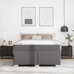 vidaXL Cadre de lit avec matelas Gris 140 x 200 cm tissu