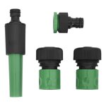 vidaXL Tuyau d'arrosage avec jeu de raccords vert 0 75" 30 m PVC