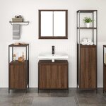 vidaXL Ensemble de mobilier de salle de bain avec étagère 3 Pièces