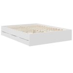 vidaXL Cadre de lit avec tiroir Blanc 150 x 200 cm Bois Ingénierie