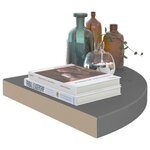 vidaXL Étagère d'angle flottante gris brillant 35x35x3 8 cm MDF