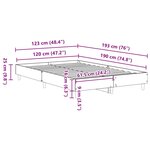 vidaXL Cadre de lit sans matelas chêne sonoma 120x190 cm