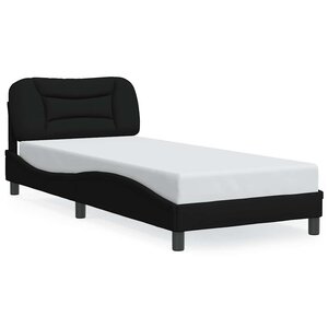 vidaXL Cadre de lit sans matelas Hvar noir 90x190 cm tissu