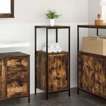 vidaXL Meuble de salle de bain avec étagères chêne fumé 36x35x95 cm