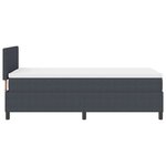 vidaXL Lit à ressorts avec tête de lit Gris foncé et blanc 80 x 200 cm