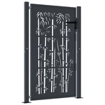 vidaXL Portail de jardin anthracite 105x155 cm acier design de bambou