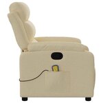 vidaXL Fauteuil de massage inclinable Crème Tissu