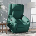 vidaXL Fauteuil inclinable électrique vert foncé tissu