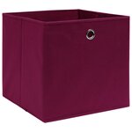 vidaXL Boîtes de rangement 4 Pièces Rouge foncé 32x32x32 cm Tissu