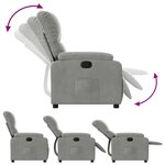 vidaXL Fauteuil inclinable gris clair tissu microfibre