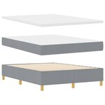 vidaXL Lit à ressorts avec matelas Gris clair 160 x 200 cm tissu