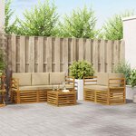 vidaXL Ensemble de canapés d'extérieur 6 pc Naturel et Beige