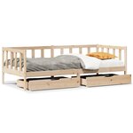 vidaXL Lit de jour avec tiroirs sans matelas 90x200 cm bois massif
