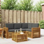vidaXL Ensemble de canapés d'extérieur 5 pc Naturel et Anthracite