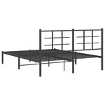 vidaXL Cadre de lit métal avec tête de lit noir 160x200 cm