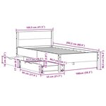 vidaXL Cadre de lit sans matelas blanc 100x200 cm bois de pin massif