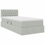 vidaXL Lit de Rangement Gris clair 90 x 200 cm Velours