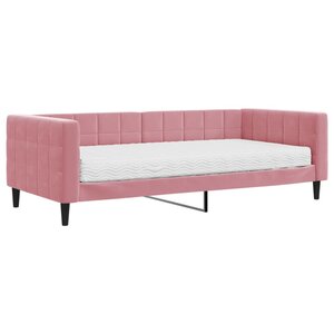 vidaXL Lit de jour avec matelas rose 90x200 cm velours