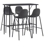 vidaXL Ensemble de bar 5 Pièces Tissu Gris foncé