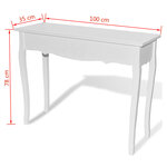 vidaXL Table de console et coiffeuse Blanc