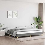 vidaXL Cadre de lit sans matelas gris foncé 200x200 cm tissu