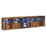 vidaXL Buffet LED Bois ancien 283 x 37 x 67 cm Bois d'ingénierie
