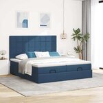 VidaXL Cadre de lit ottoman avec matelas bleu 160x200 cm tissu