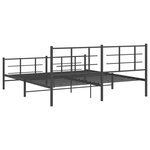 vidaXL Cadre de lit métal avec tête de lit/pied de lit noir 183x213 cm