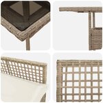 vidaXL Ensemble de salle à manger pour jardin 5 Pièces Beige Poly rotin