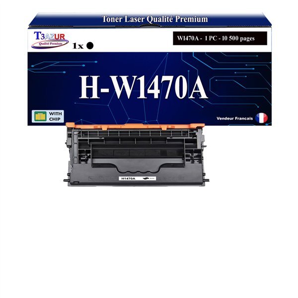 T3AZUR -Toner compatible avec HP W1470A (147A) pour HP LaserJet Enterprise M610  M610dn  M610n  M611dn  M611n  M611x  M612dn