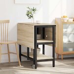 vidaXL Table à dîner 122 x 80 x 76 5 cm Bois d'ingénierie Chêne Sonoma
