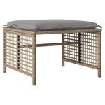 vidaXL Salon de jardin avec coussins 4 Pièces beige résine tressée verre