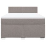 vidaXL Sommier à lattes de lit avec matelas Taupe 140x200 cm Tissu