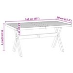vidaXL Table à manger NOAIN pieds en forme de X 160x90x75cm massif pin