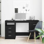 vidaXL Bureau avec porte Chêne noir 140 x 50 x 76 cm Bois d'ingénierie