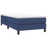vidaXL Sommier à lattes de lit avec matelas Bleu 100x200 cm Tissu