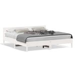 vidaXL Cadre de lit sans matelas blanc 200x200 cm bois massif de pin